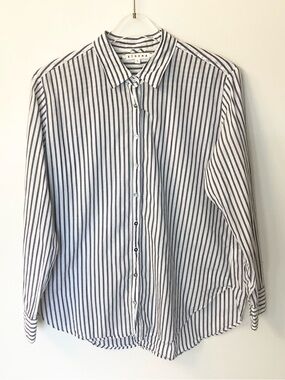 Xirena 100% Cotton Long Sleeve Striped Button Down Shirt - Blue/White - S